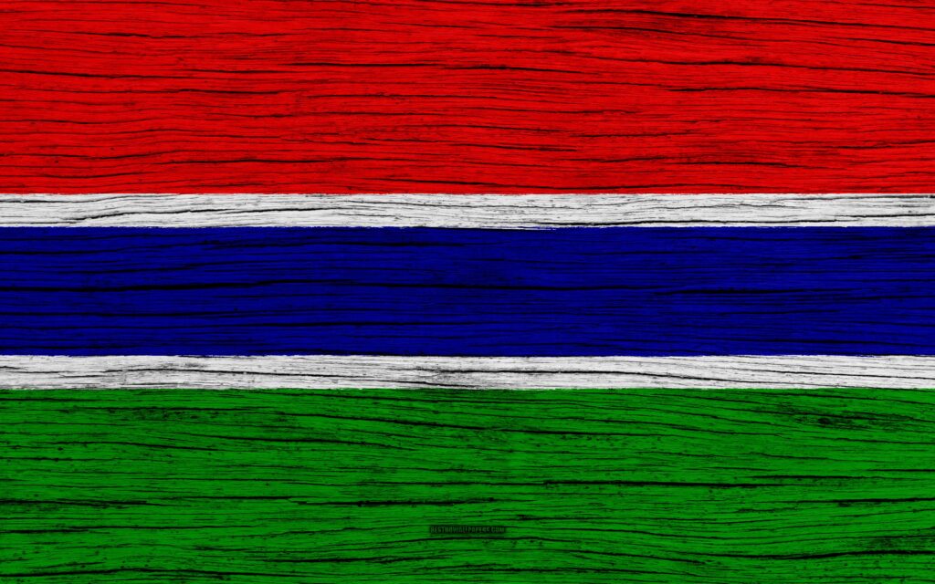 Download wallpapers Flag of Gambia, k, Africa, wooden texture