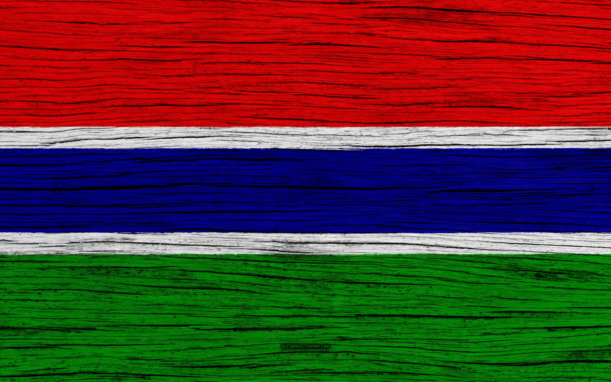 Download wallpapers Flag of Gambia, k, Africa, wooden texture