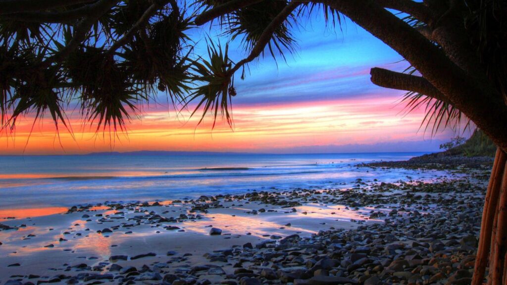 HD Sunset On Beach In Noosa Np Australia Wallpapers