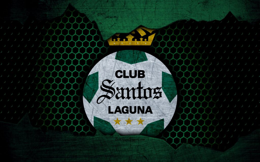 Download wallpapers FC Santos Laguna, k, green background, Liga MX