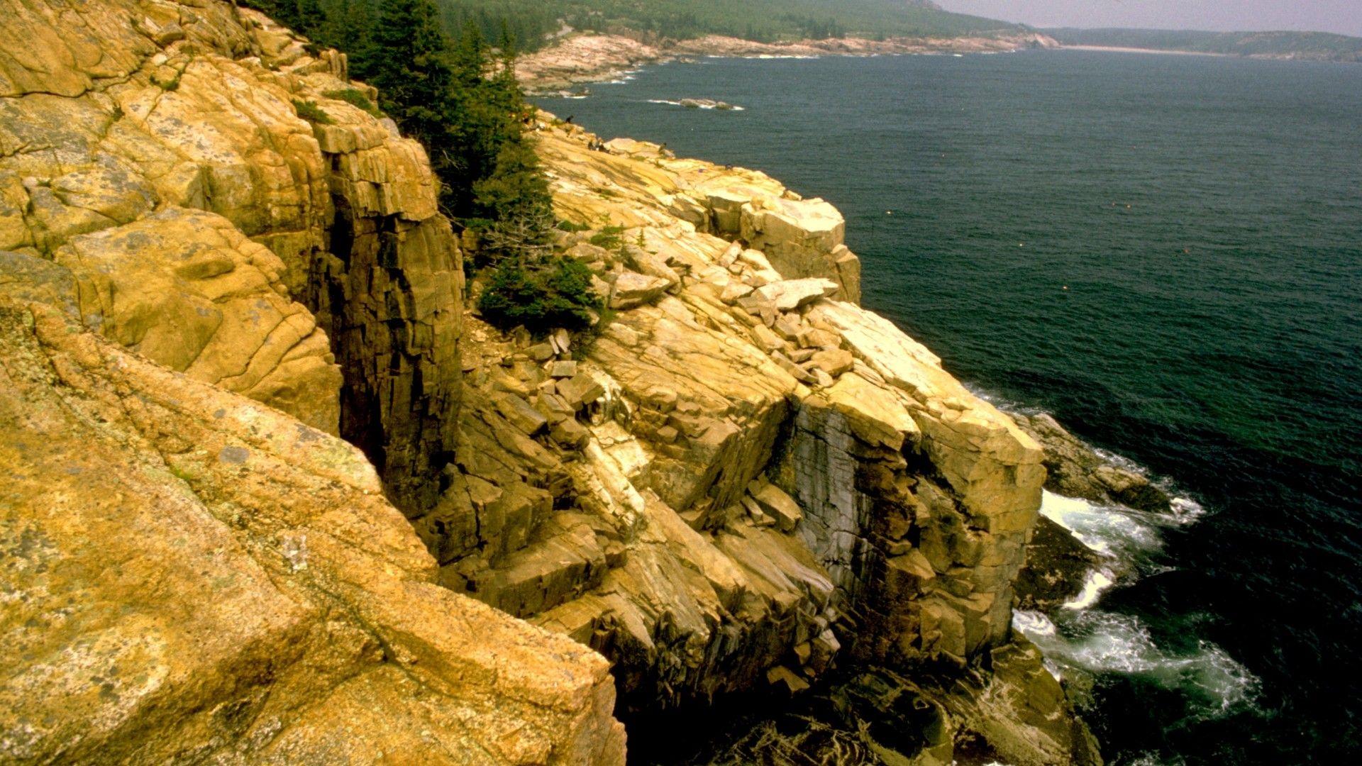 SimplyWallpapers Acadia National Park USA cliffs forests