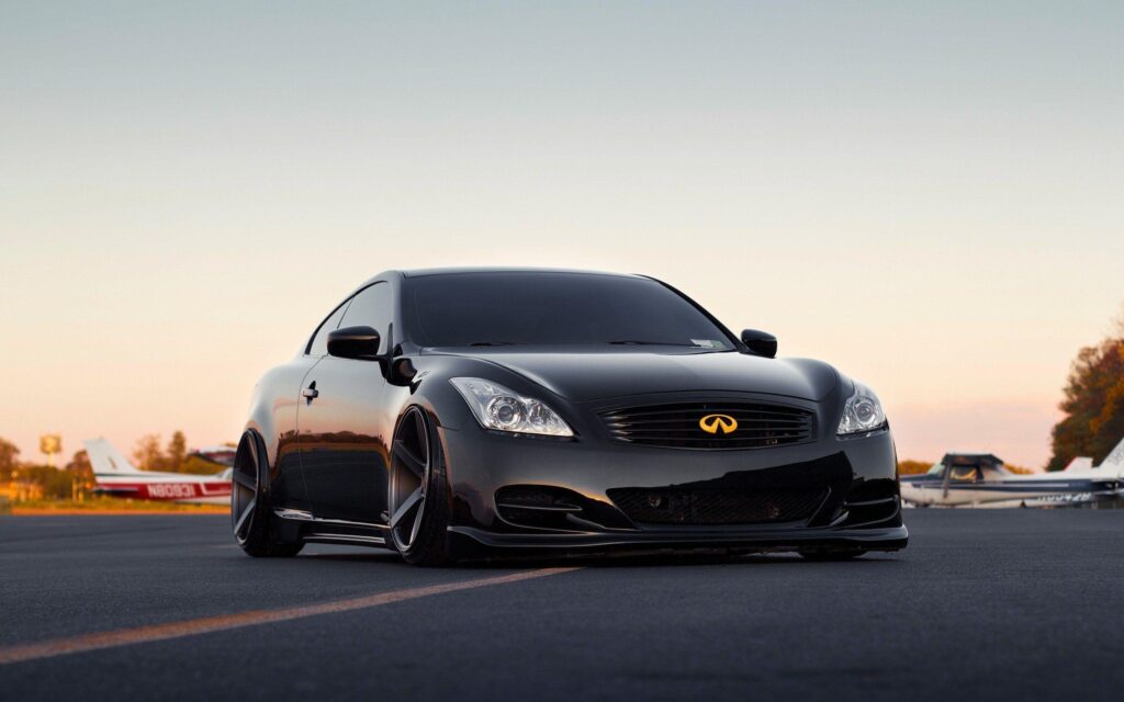 Black infiniti g coupe tuning dramatic car wide 2K wallpapers