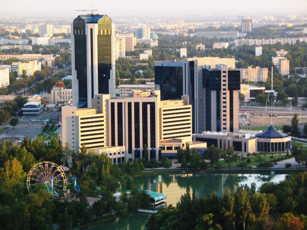 Tashkent capital town buildings uzbekistan business center tree HD