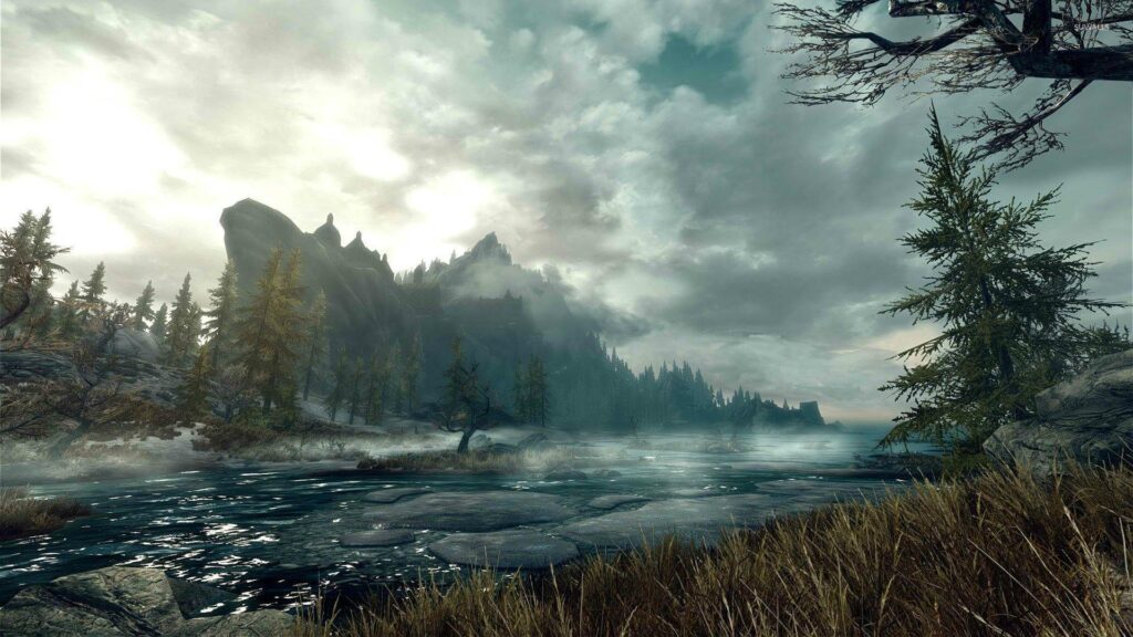 Amazing sky in The Elder Scrolls V Skyrim wallpapers