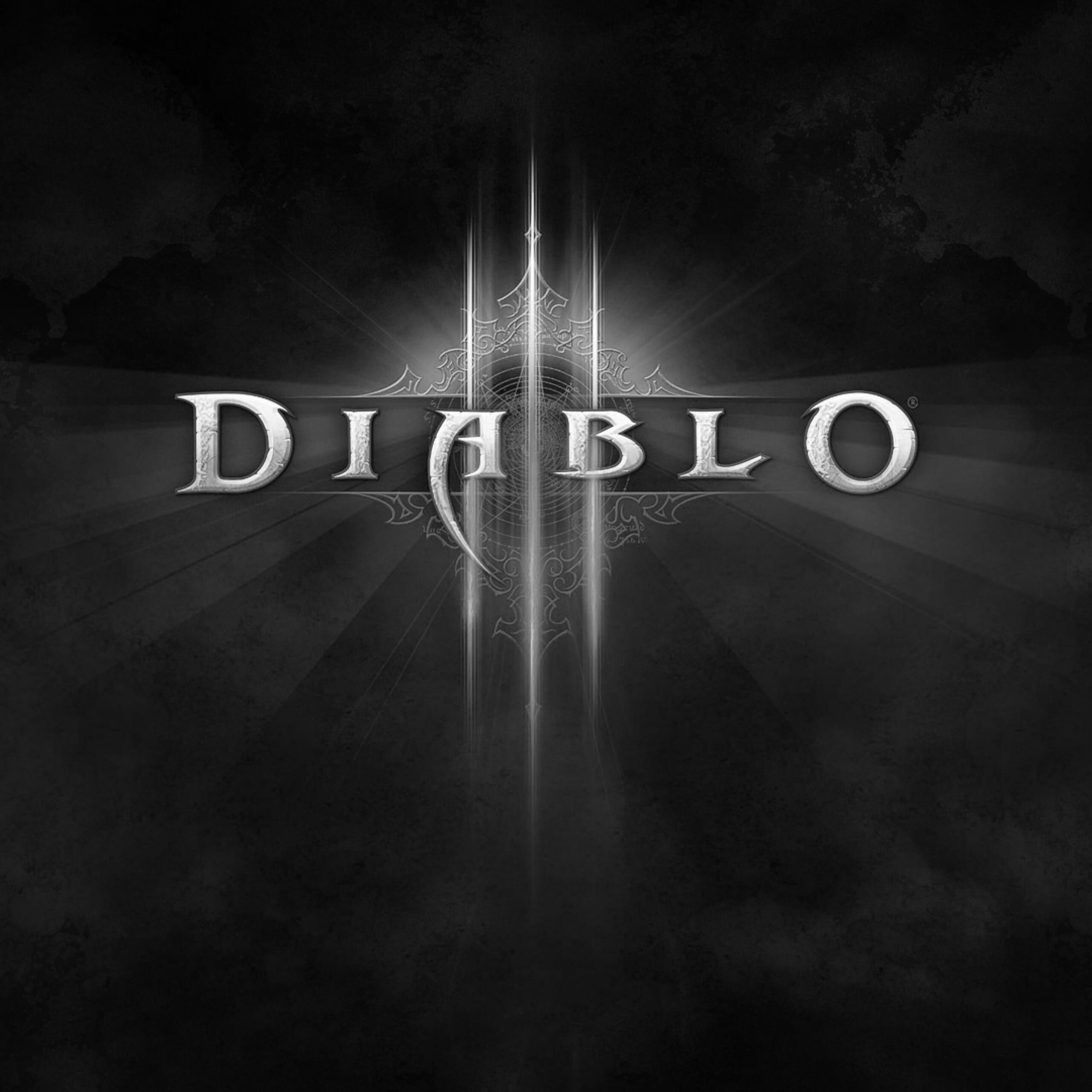 Download Diablo, Name, Black And White Apple iPad Air wallpapers