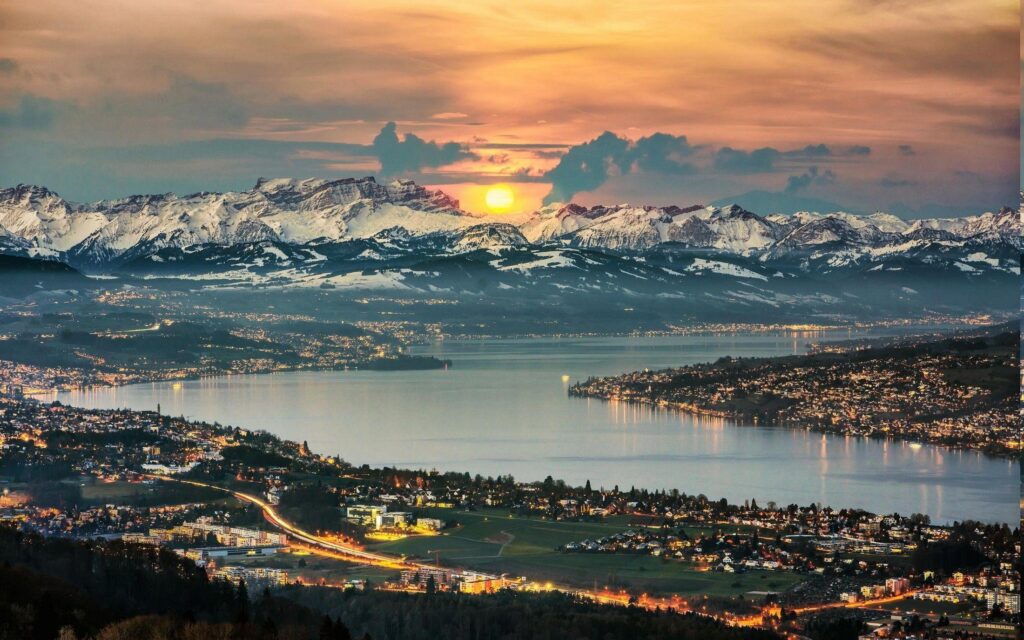 Nature, Landscape, Panoramas, Lake, Zurich, Switzerland, Cityscape
