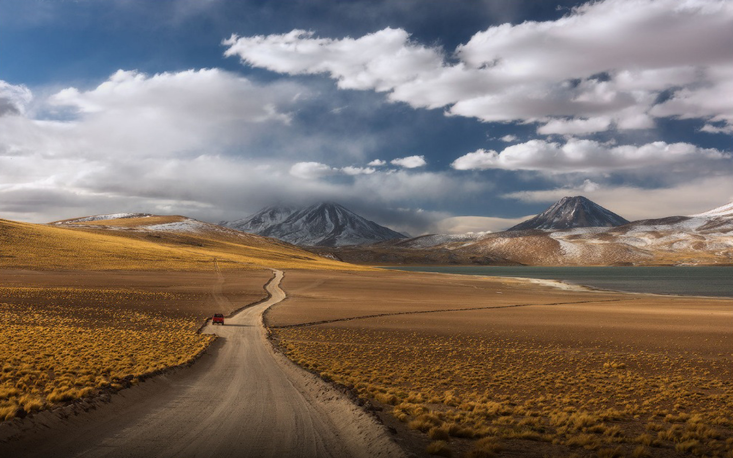 Deserts Way Through The Atacama Desert In Chile Desk 4K Wallpapers