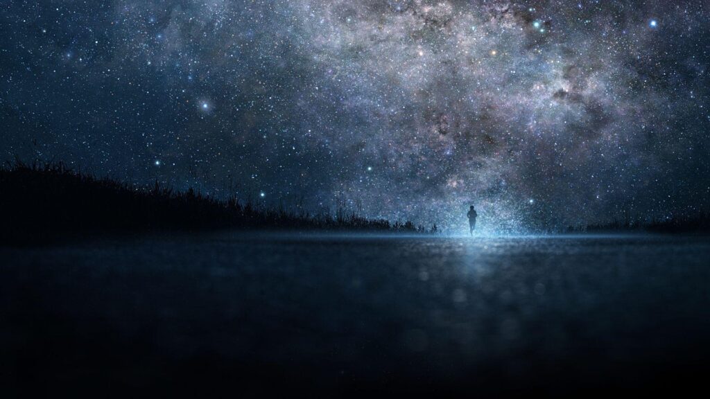 Download Wallpapers Star, Art, Sky, Night, People