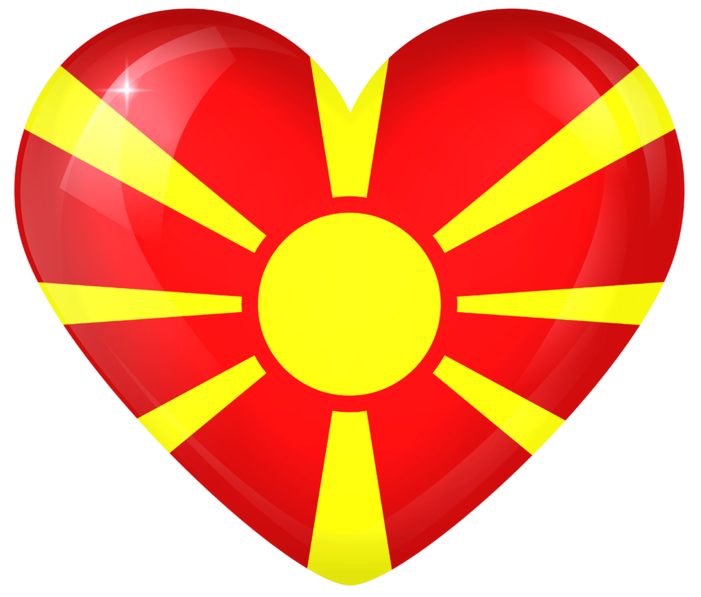 Macedonia Large Heart Flag