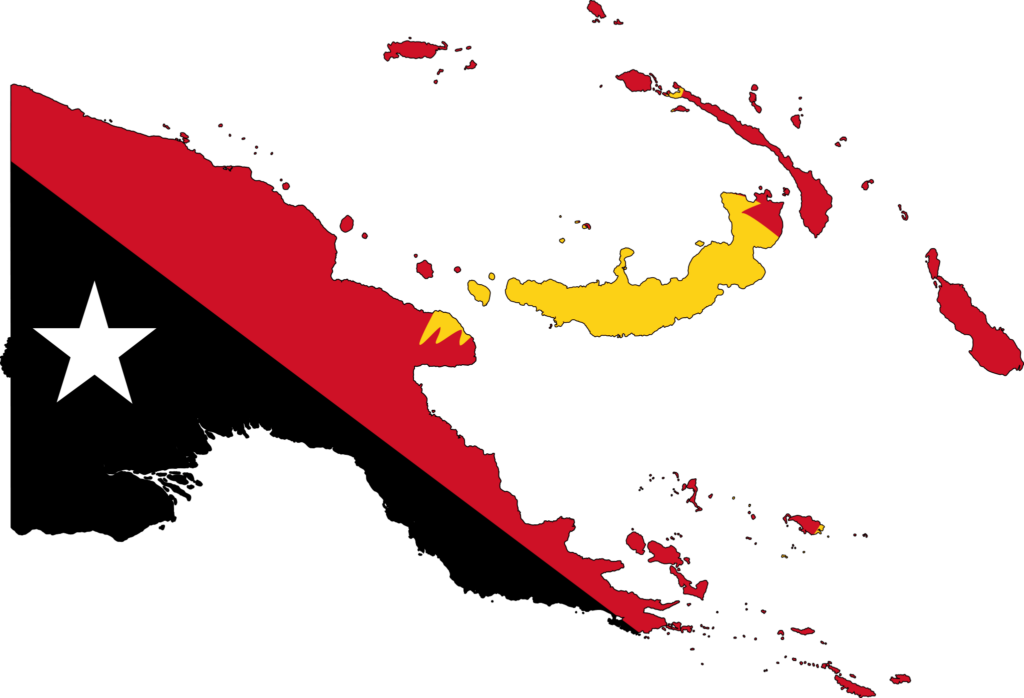 Papua New Guinea Flag Map large map 파푸아뉴기니