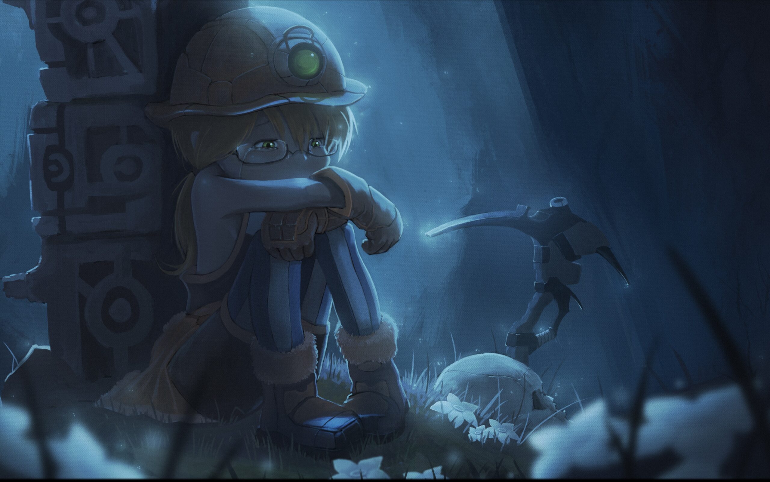 Wallpapers Riko Made in Abyss, Made in Abyss, pickaxes, Miner