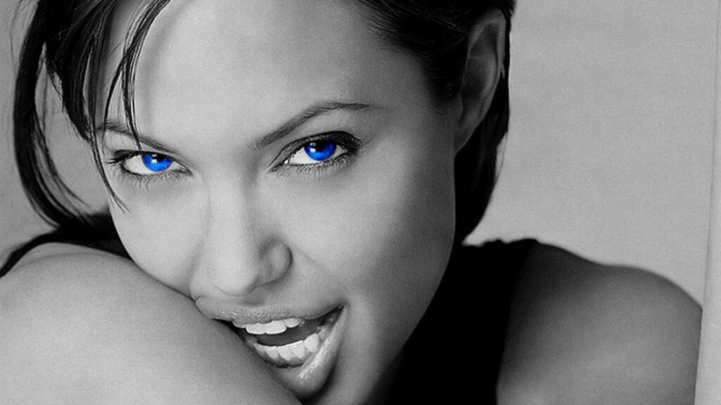 Angelina Jolie Blue Eyes 2K Wallpapers computer