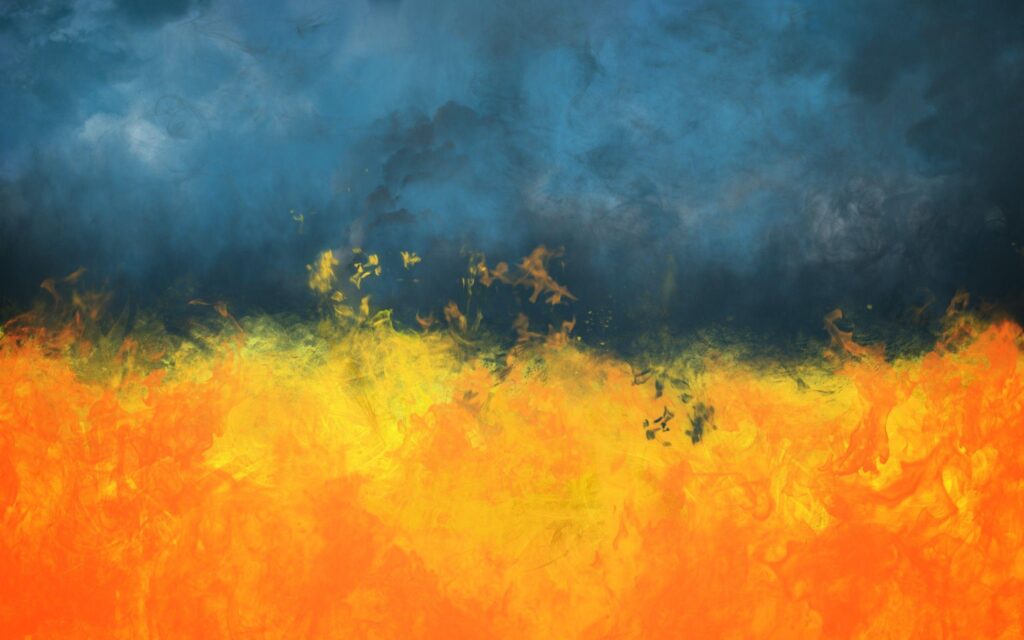 Fire, Abstract, Painting, Smoke, Ukraine Wallpapers 2K | Desktop