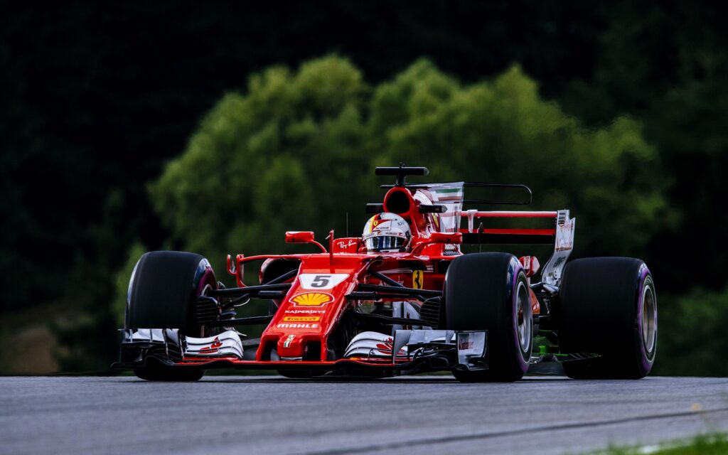 Download wallpapers Sebastian Vettel, k, raceway, Ferrari SFH, F