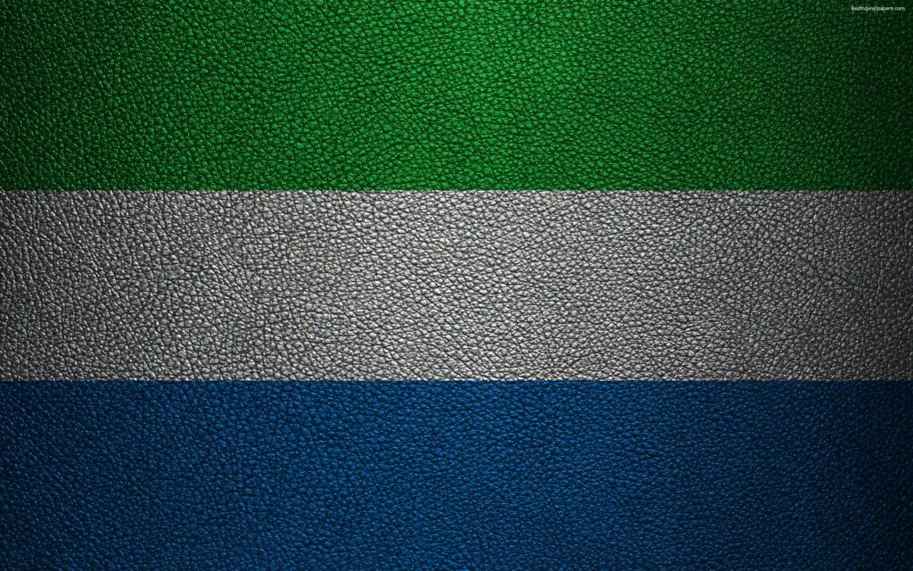 Download wallpapers Flag of Sierra Leone, Africa, k, leather