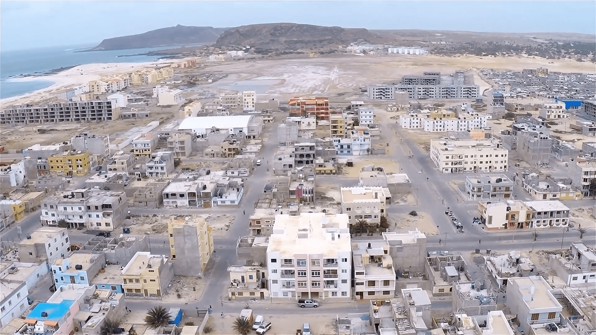 Aerial view of Sal Rei city in Boavista Cape Verde