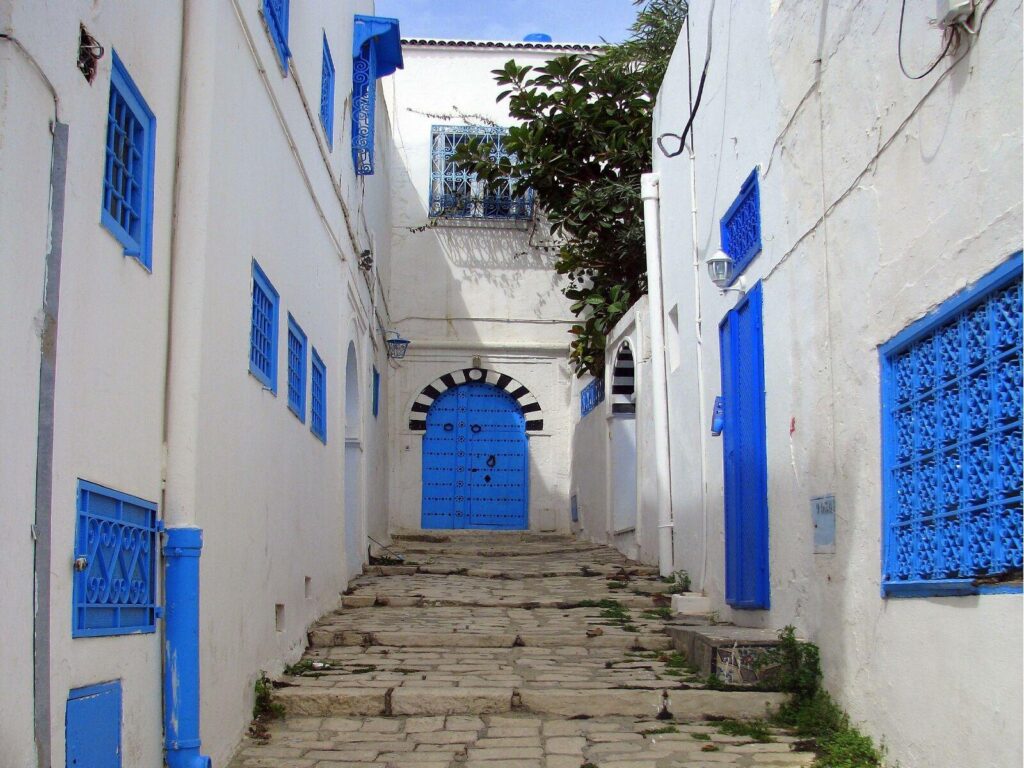 Blue and white houses in Tunisia Wallpapers at Wallpaperist