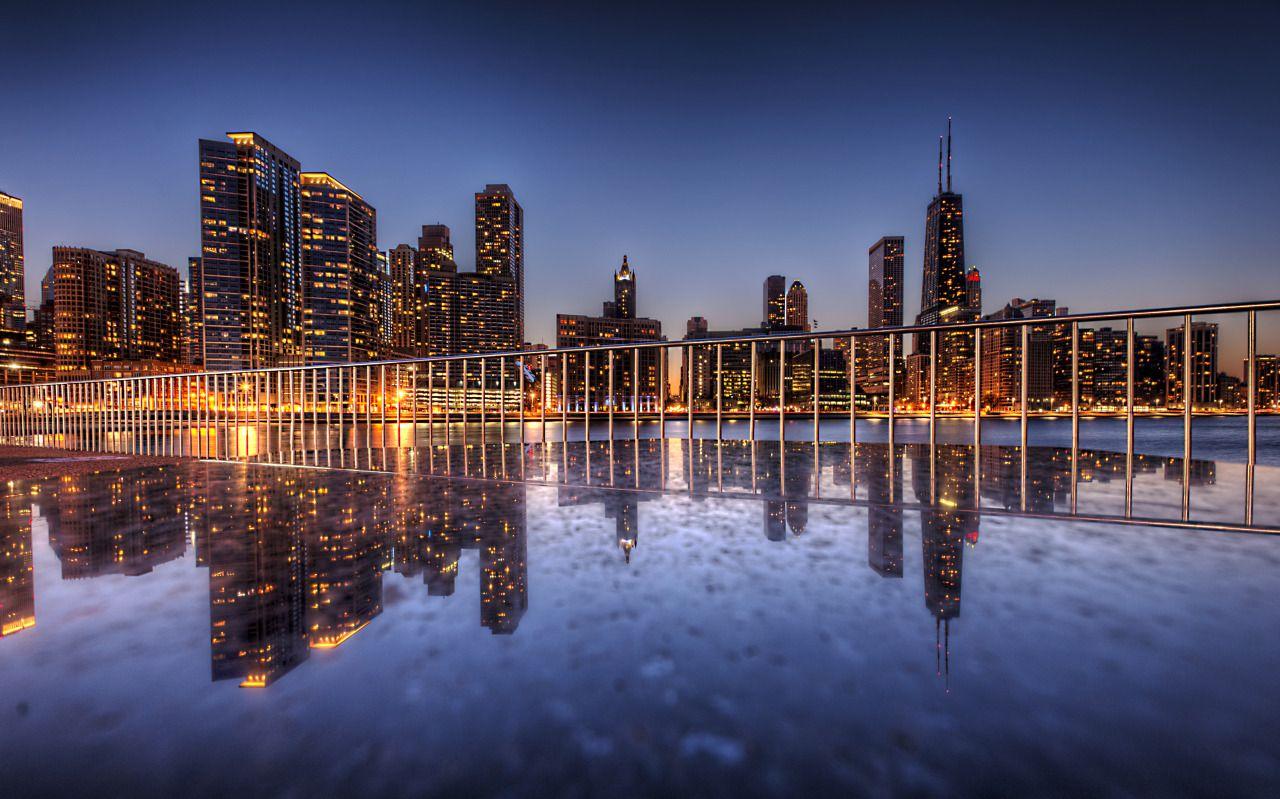 Granite Reflections, Chicago, Illinois, USA widescreen wallpapers