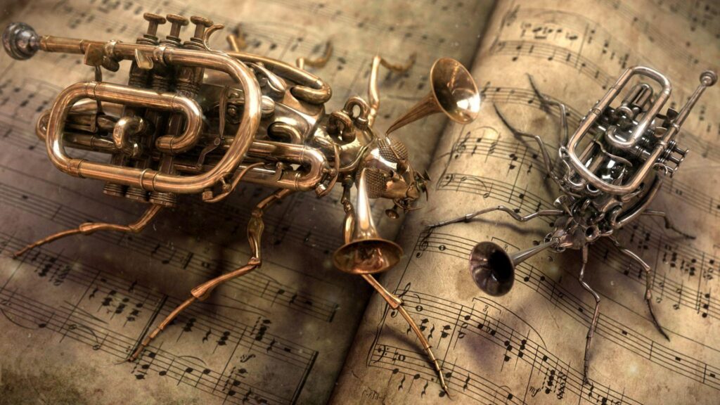 Steampunk bug trumpet  wallpapers