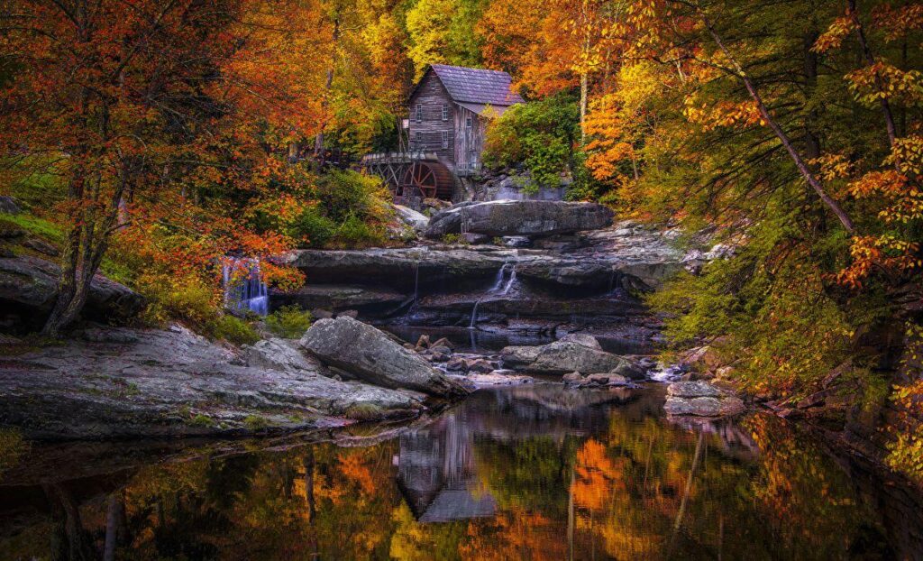 Wallpapers USA Mill Glade Creek Grist Mill, West Virginia Nature