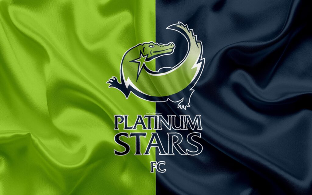 Download wallpapers Platinum Stars FC, k, logo, green blue silk