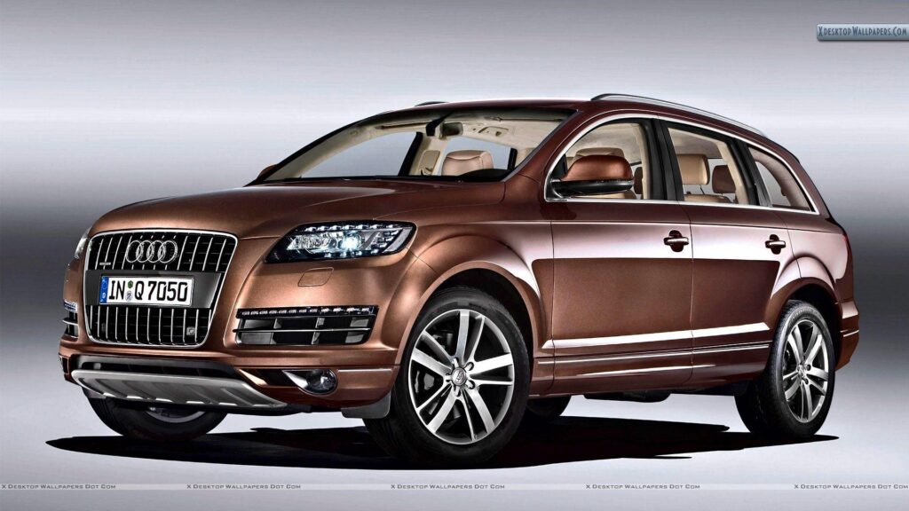 Audi Q TDI Brown Color Front Side Pose Wallpapers