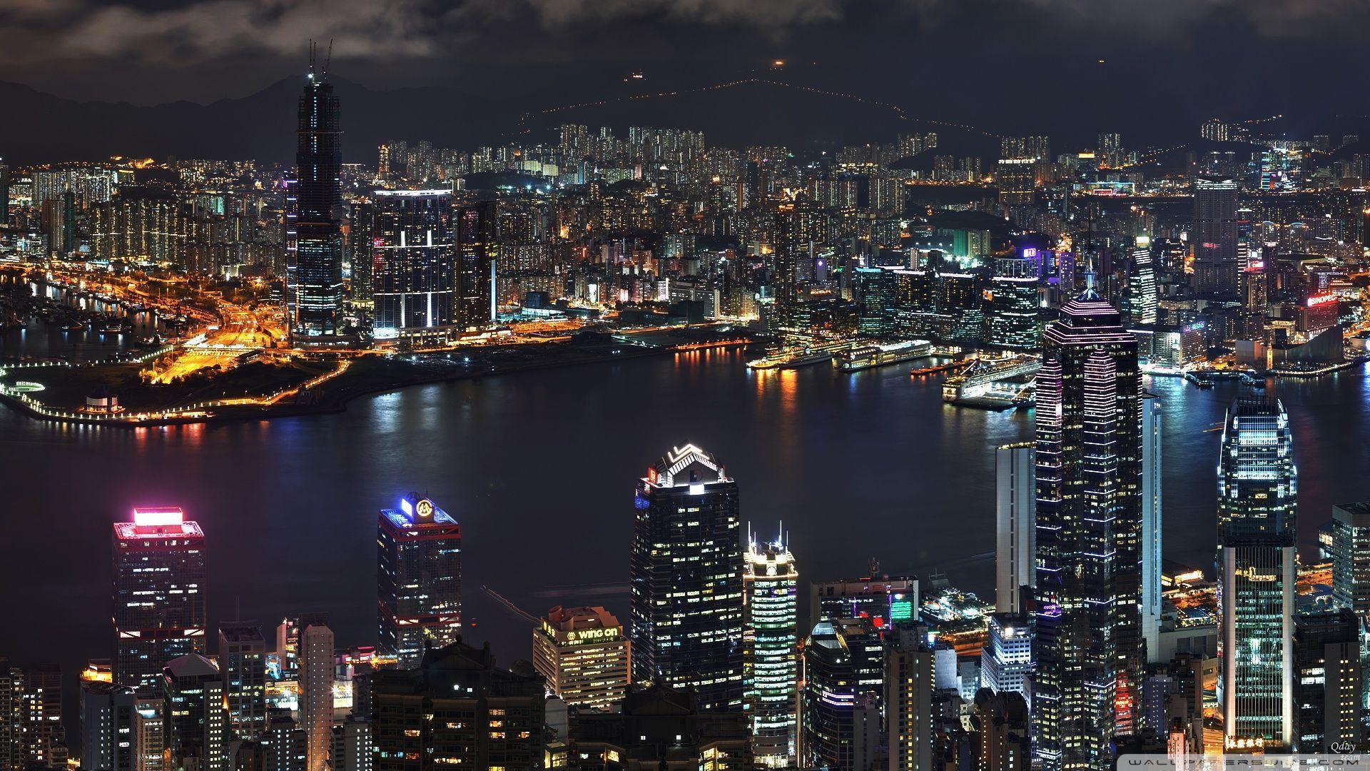 Hong Kong Skyline 2K desk 4K wallpapers Widescreen High