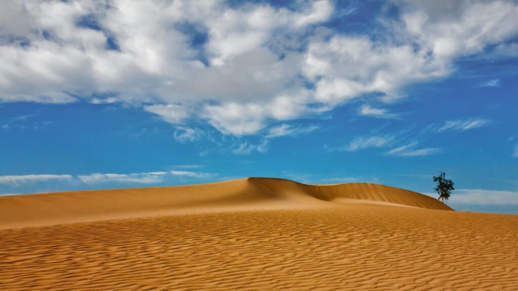 Desert landscape dune sand clouds canary islands wallpapers and