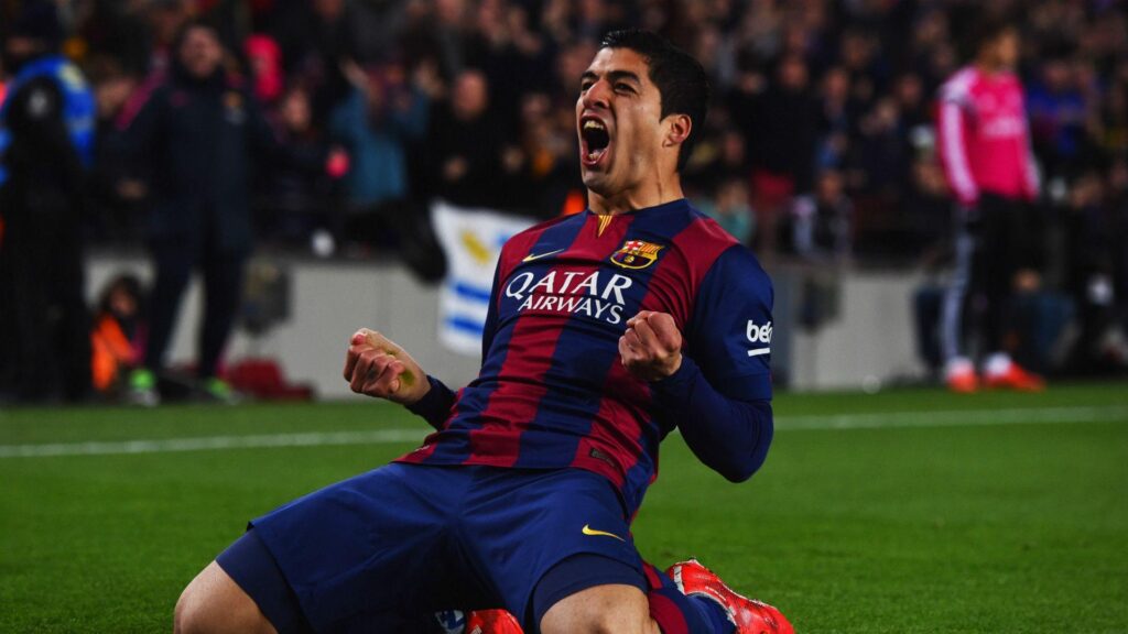 Barcelona Player Luis Suarez Happy After Goal Wallpapers Players