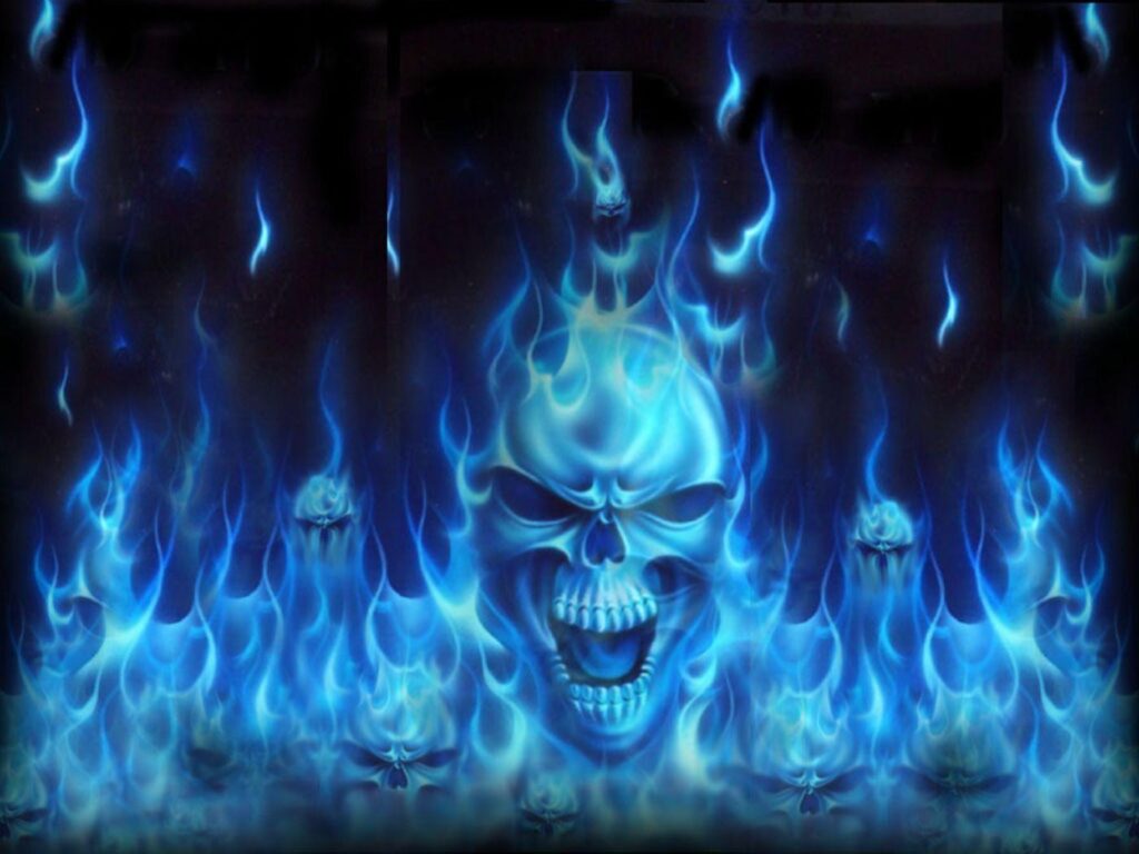 Blue Fire Wallpapers X 2K Def Fire Wallpapers Blue Skull Desktop