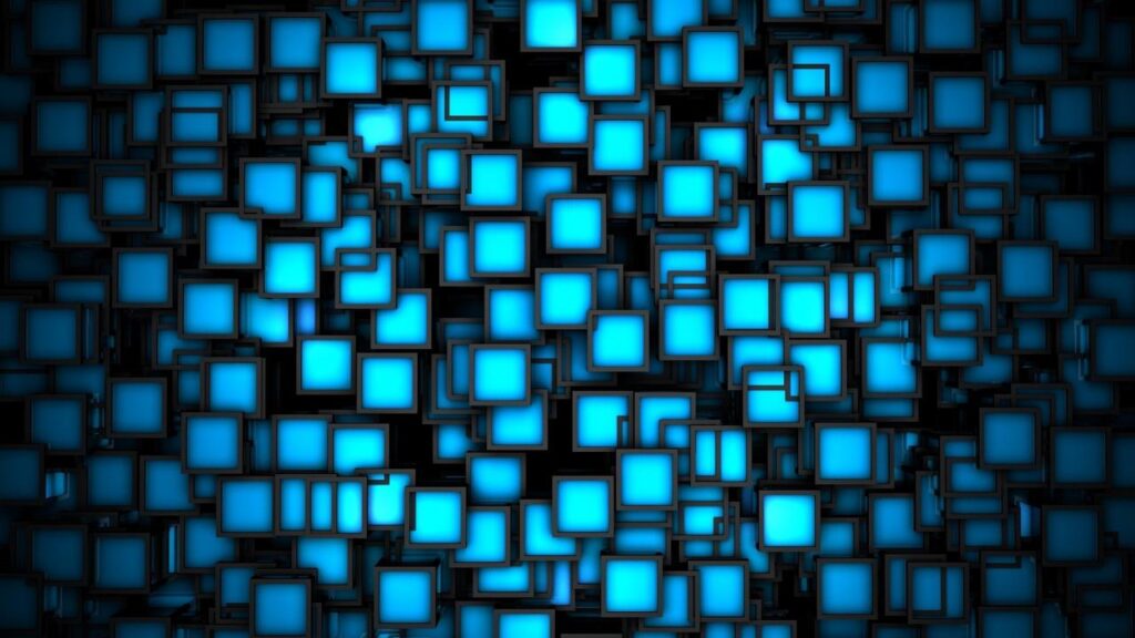 Download wallpapers black, blue, bright, squares hd, hdv