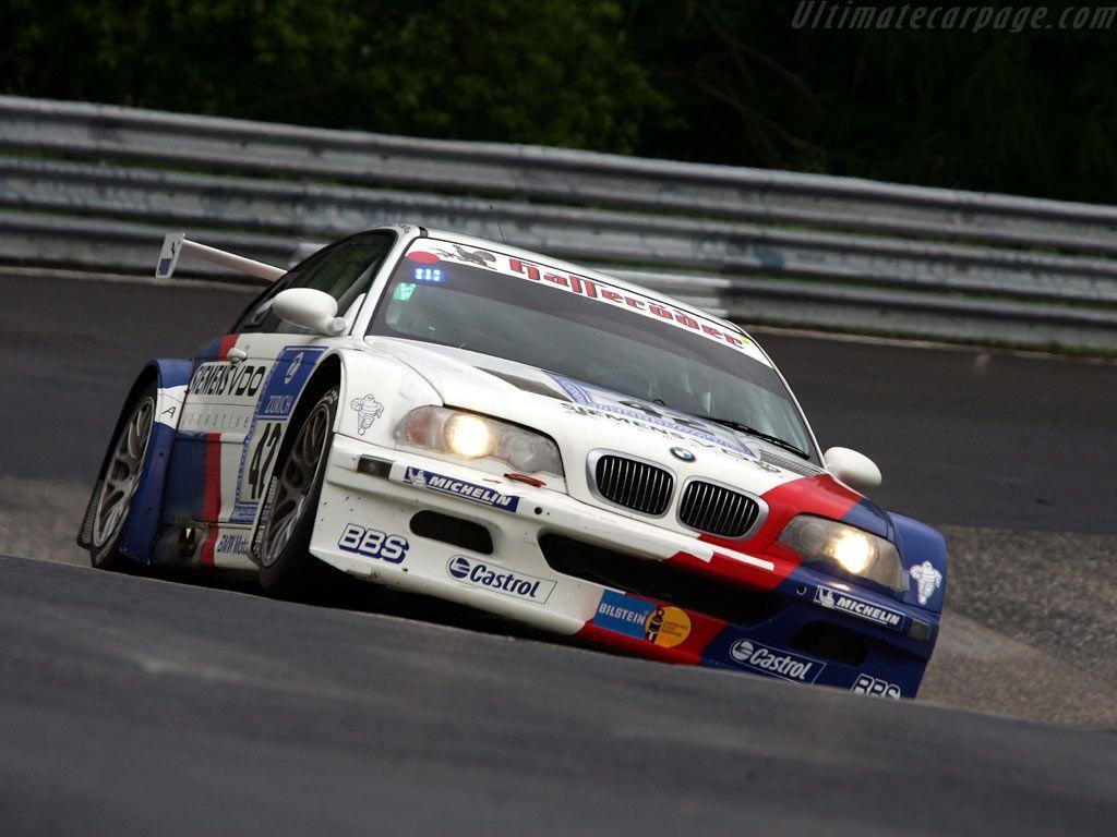 BMW E GTR passing the caracciola karussell on the nurburgring
