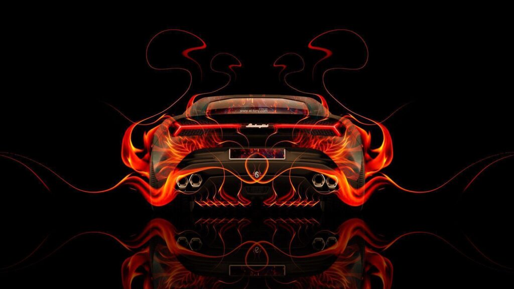 Lamborghini Asterion Back Fire Abstract Car