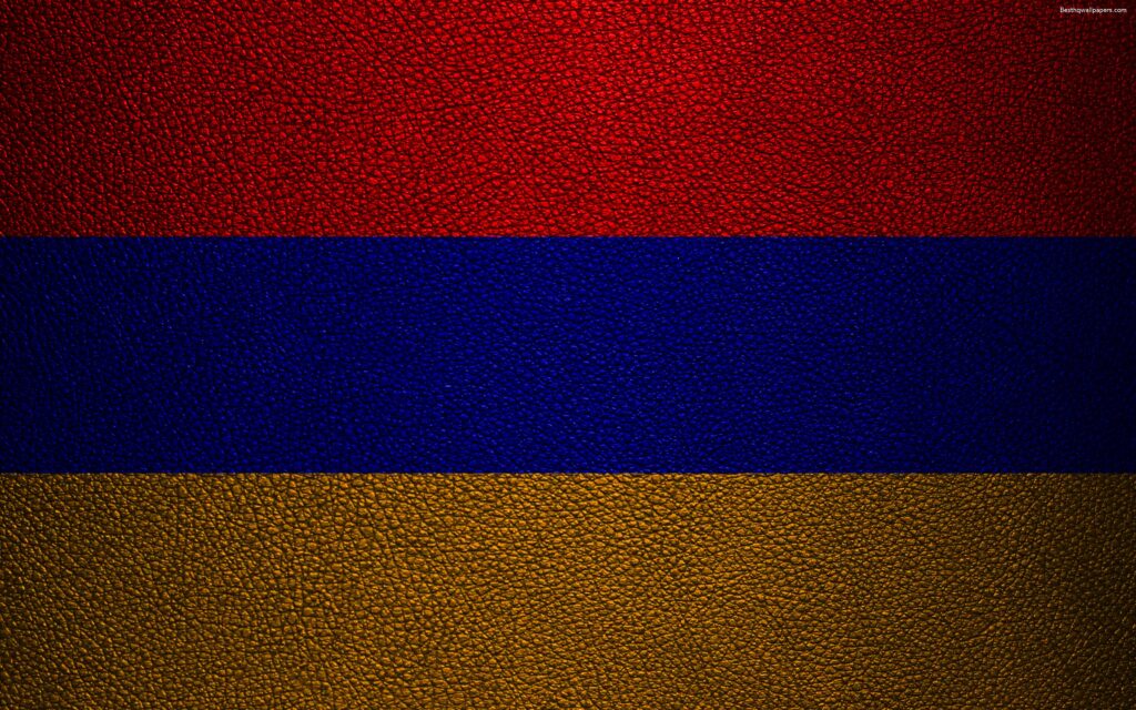 Download wallpapers Flag of Armenia, к, leather texture, Armenian