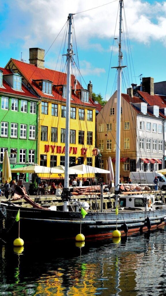 Download Wallpapers Copenhagen, Denmark, Pier, Buildings