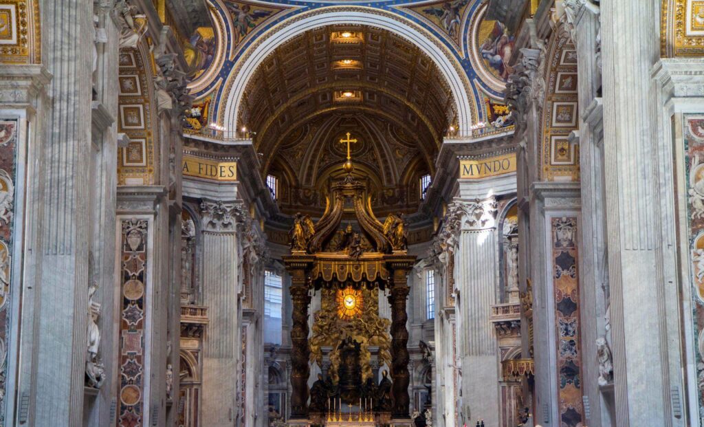 Vatican city st peter’s basilica the altar nave religion 2K wallpapers