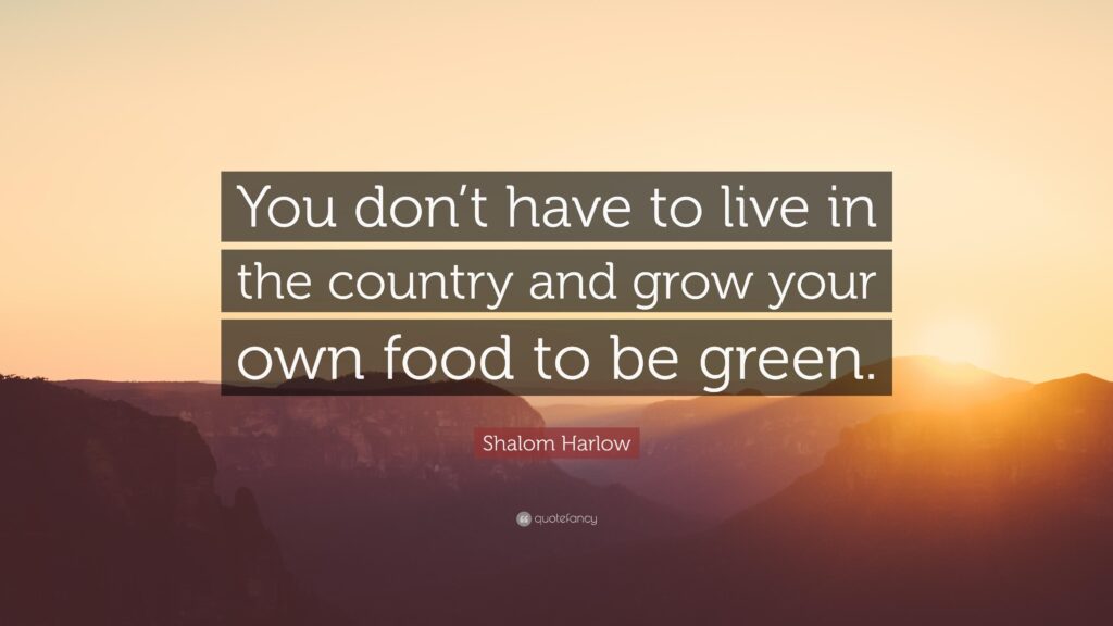 Shalom Harlow Quote “You don’t have to live in the country and grow