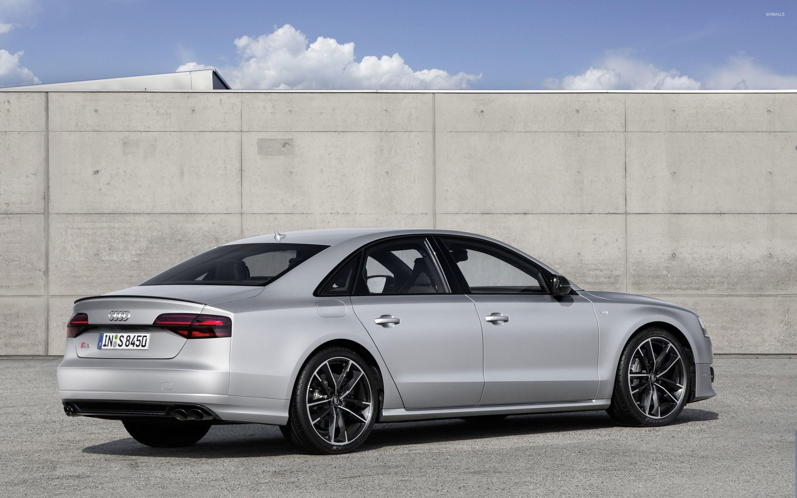 Silver Audi S back side view wallpapers
