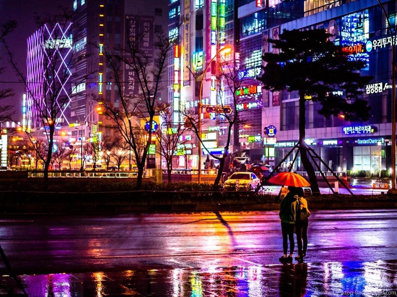 Rainy Night In Busan Wallpapers