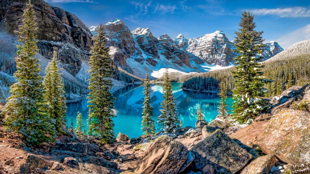 Moraine Lake In The Valley Of The Ten Peaks K UltraHD Wallpapers