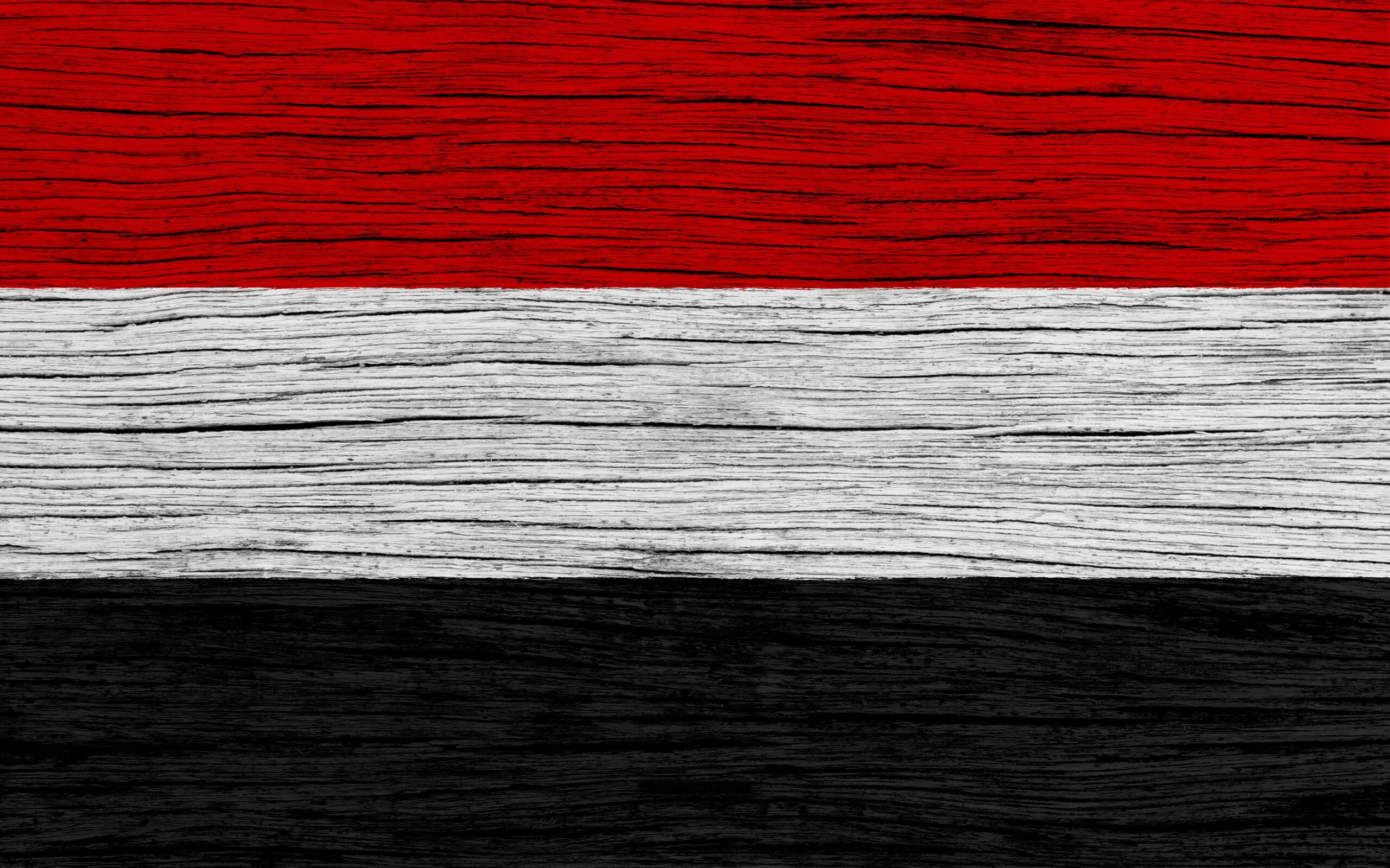 Download wallpapers Flag of Yemen, k, Asia, wooden texture, Yemeni