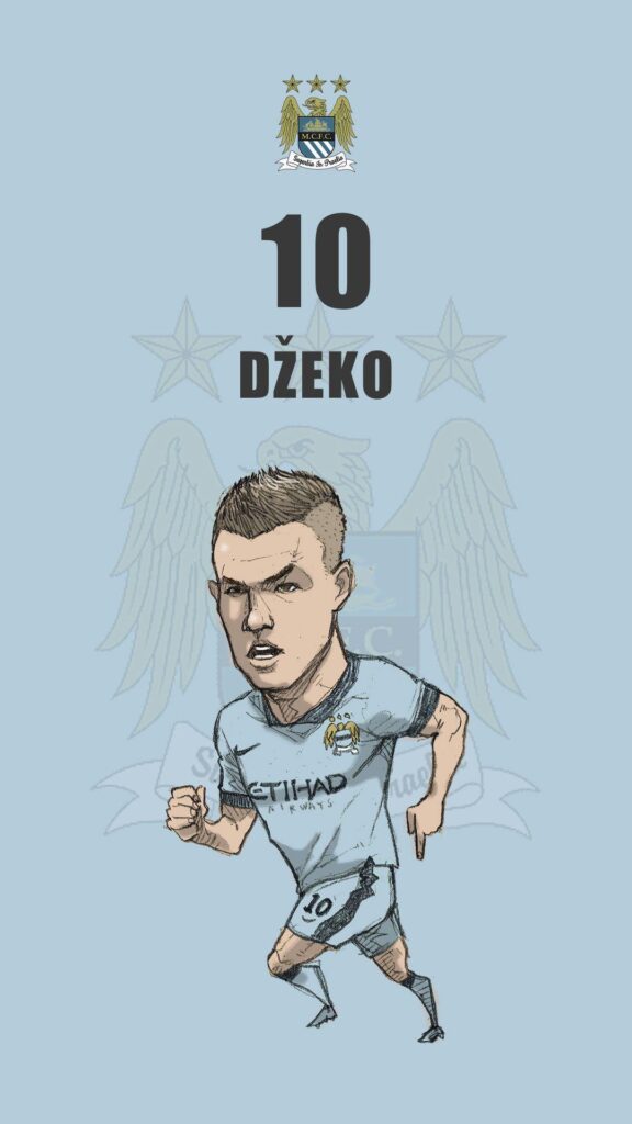 Manchester city fan art for mobile wallpapers Edin Dzeko