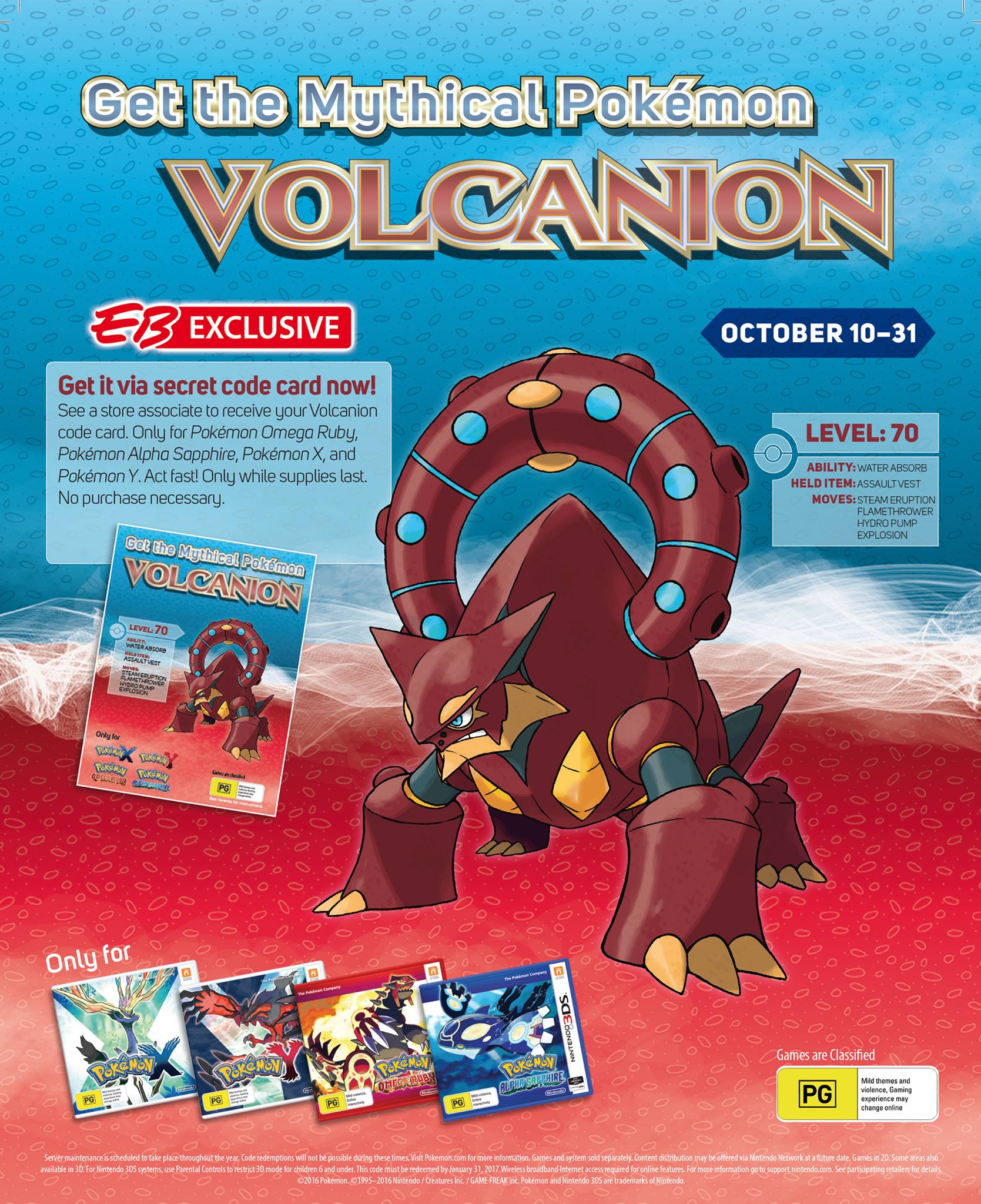 Get the Mythical Volcanion at your local GameStop