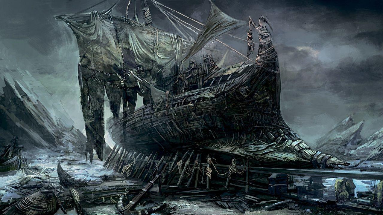 Photo The Witcher Wild Hunt Fantasy Games Ships Sailing