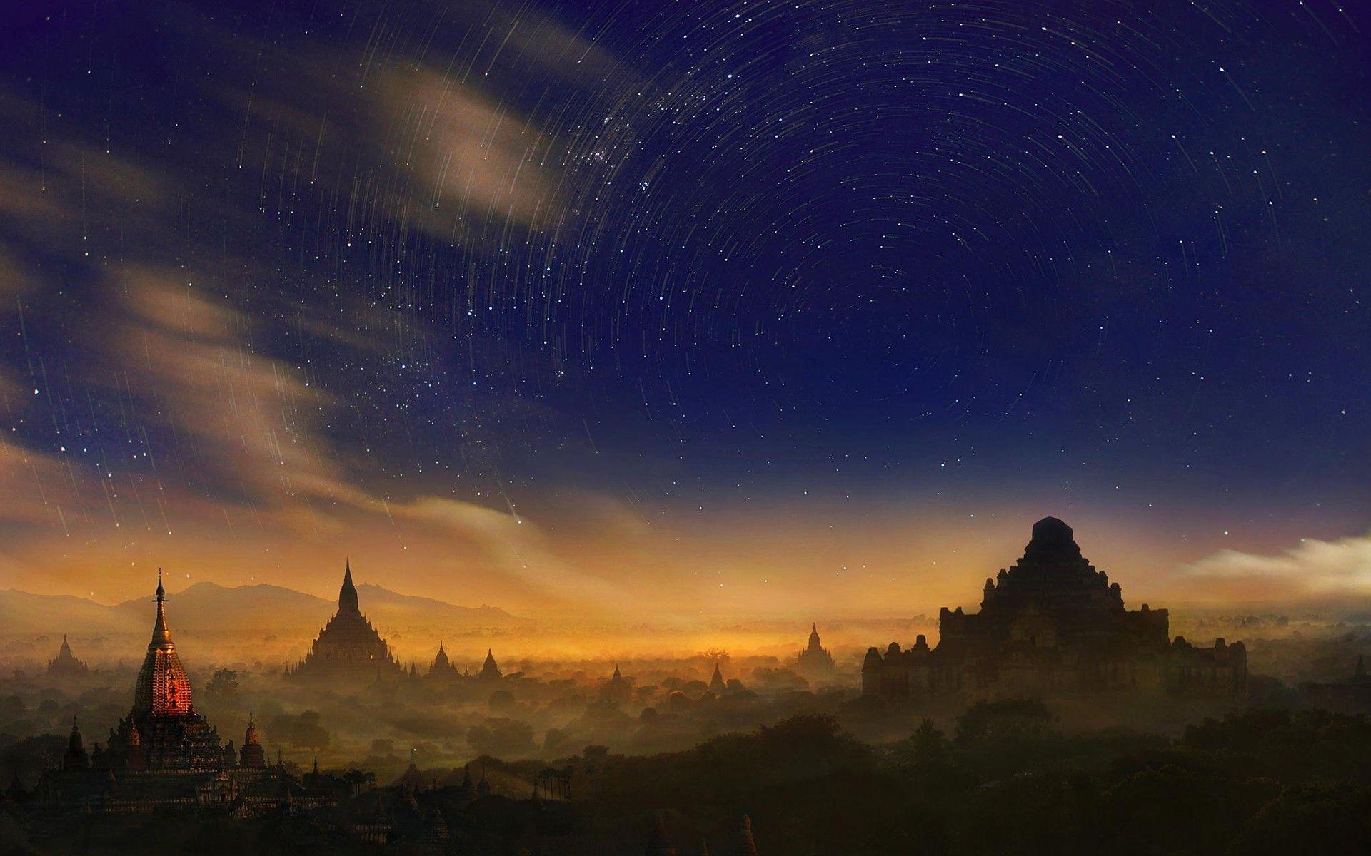 Weerapong Chaipuck, Bagan, Burma, Myanmar, Stars, Space, Sky, Long