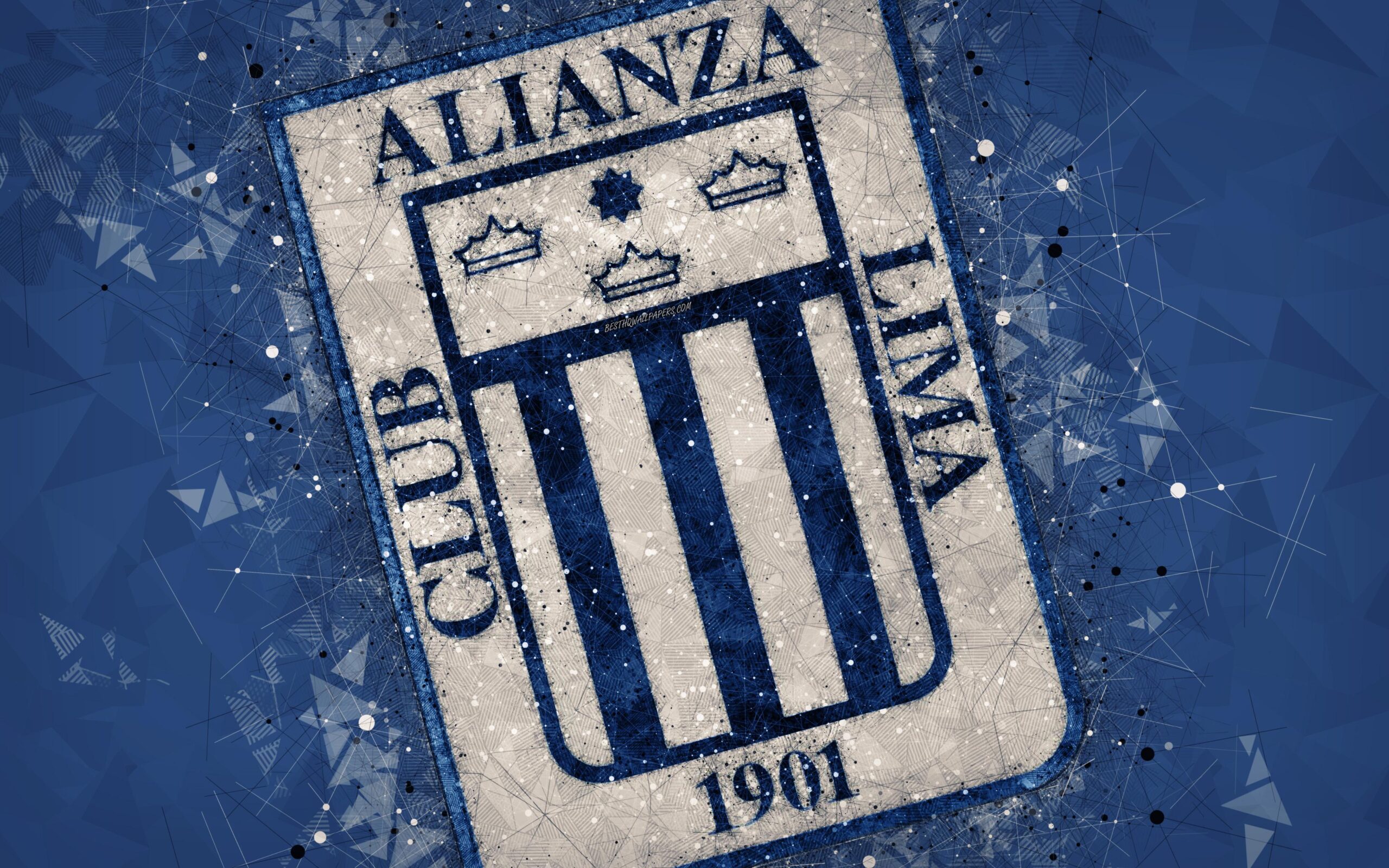 Download wallpapers Club Alianza Lima, k, geometric art, logo