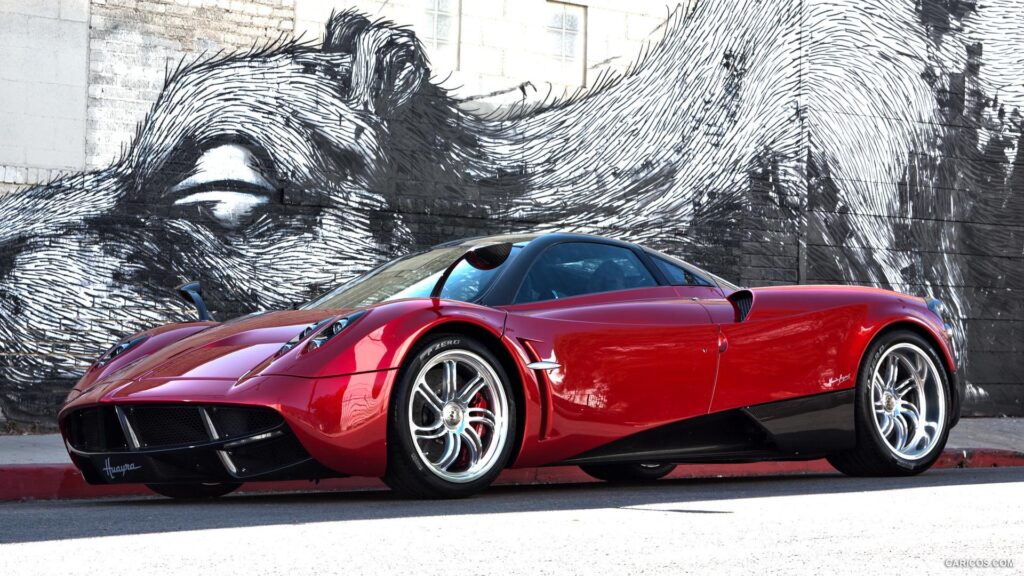 Red Sports Car Pagani Huayra 2K Wallpapers