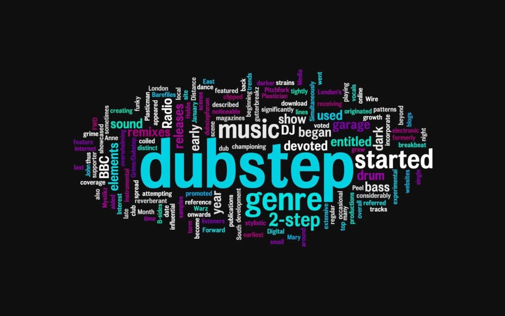 Music, bass, electric, dubstep, DJ, wordcloud Wallpapers