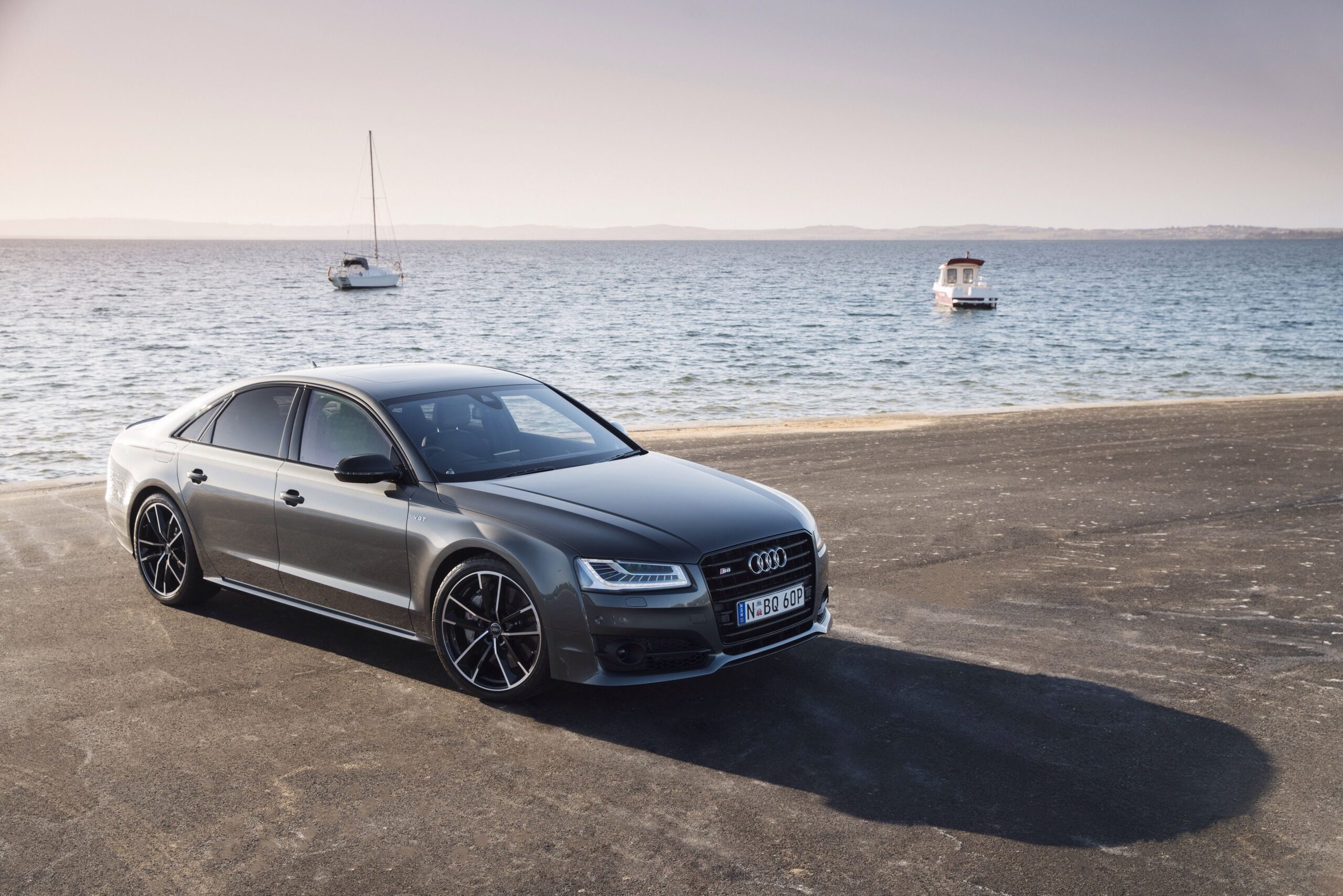 Wallpapers Audi, S, Side view, Sea HD, Picture, Wallpaper
