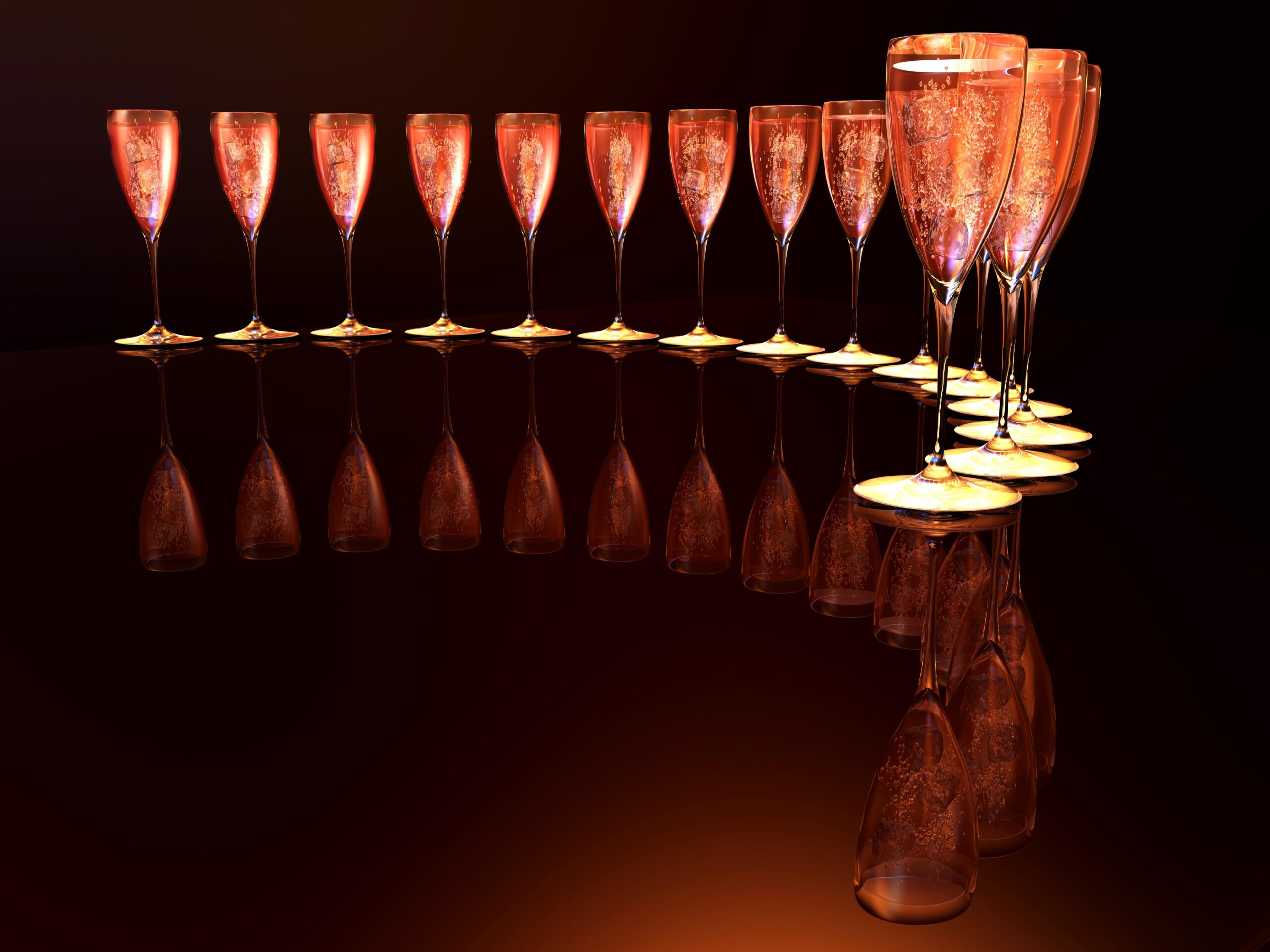 Photos Sparkling wine Reflection Food Stemware